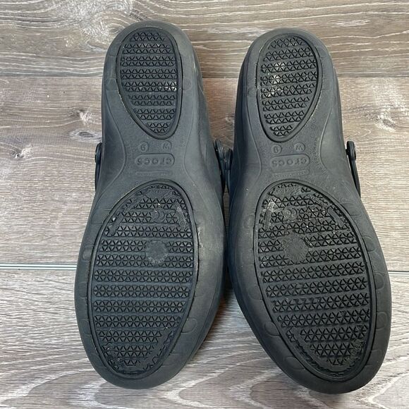 Crocs Mercy Black Rubber Women’s Size 9 Slip On Non Slip Work Clogs - Picture 7 of 11
